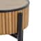26.5" Brown Wood Handmade Slatted Side End Accent Table with Black Legs